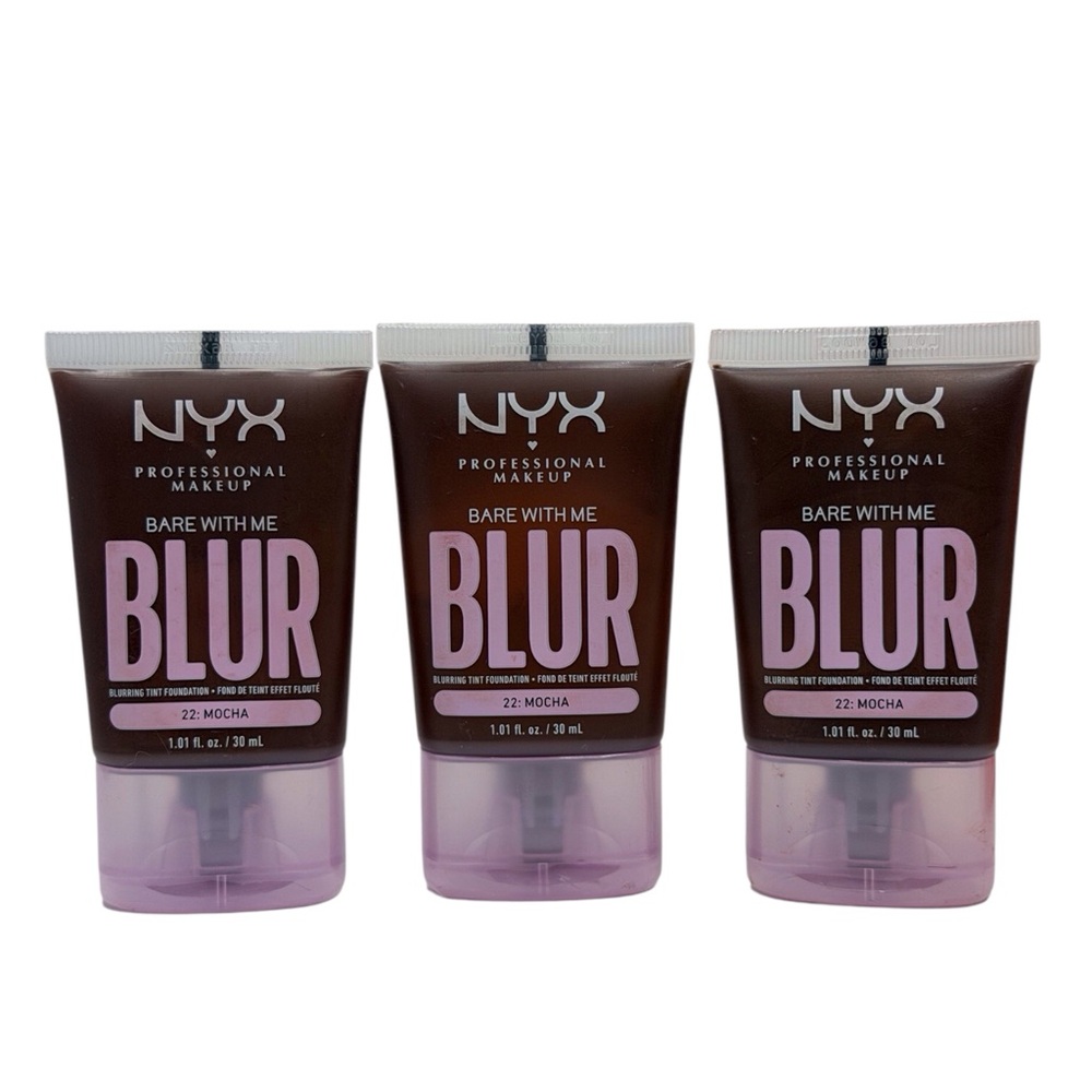 Lot Of 3 NYX PROFESSIONAL BARE With Me BLUR Skin Tint Foundation - 22 Mocha